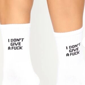 White Graphic Socks